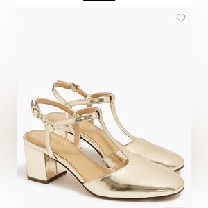 J Crew Gold Heel Shoes